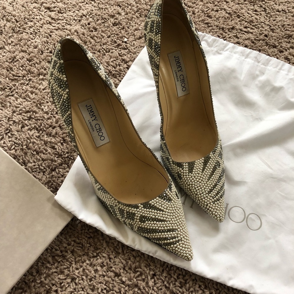 Jimmy Choo Pearl and Chrystal Pump